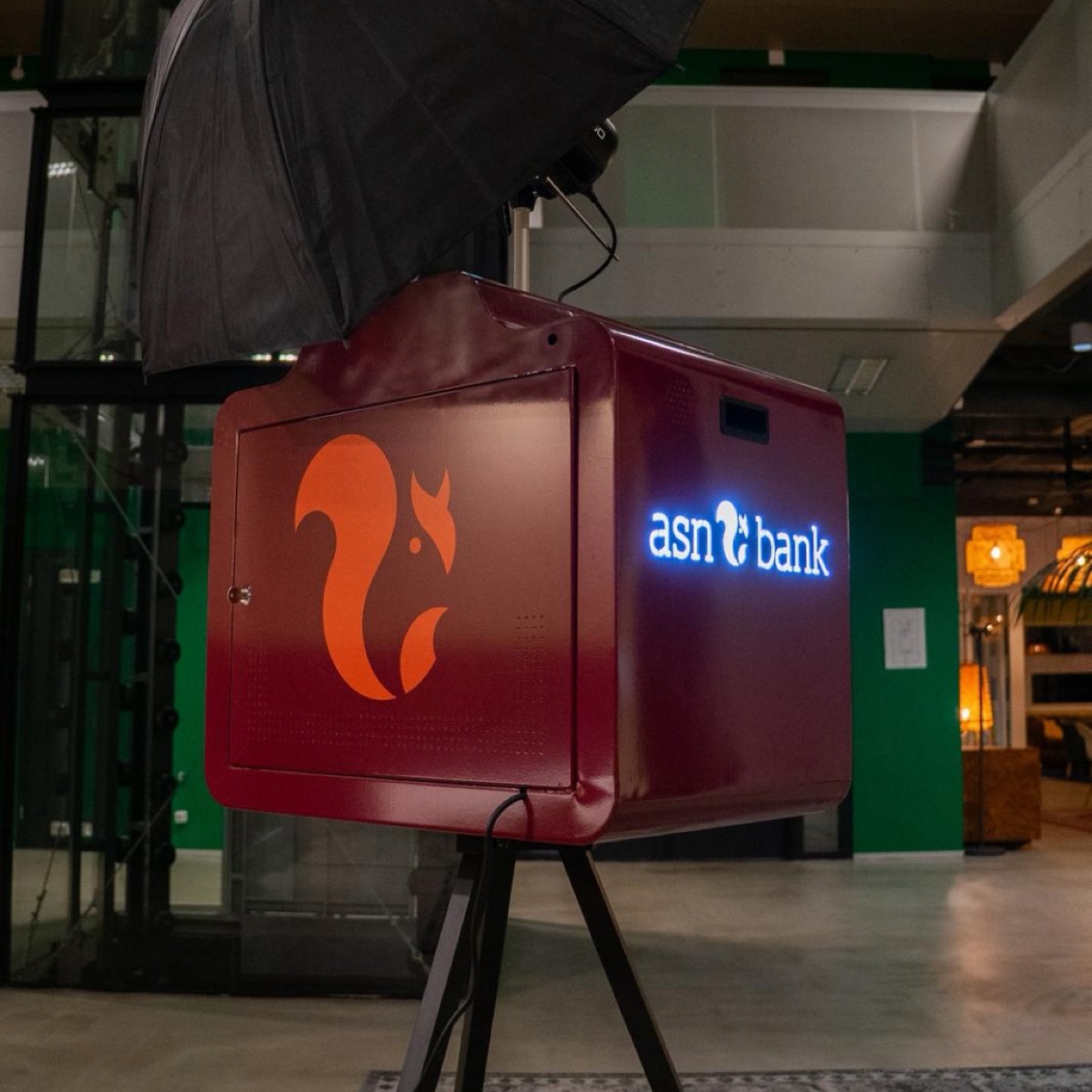 Plug en play photobooth in de huisstijl van ASN Bank