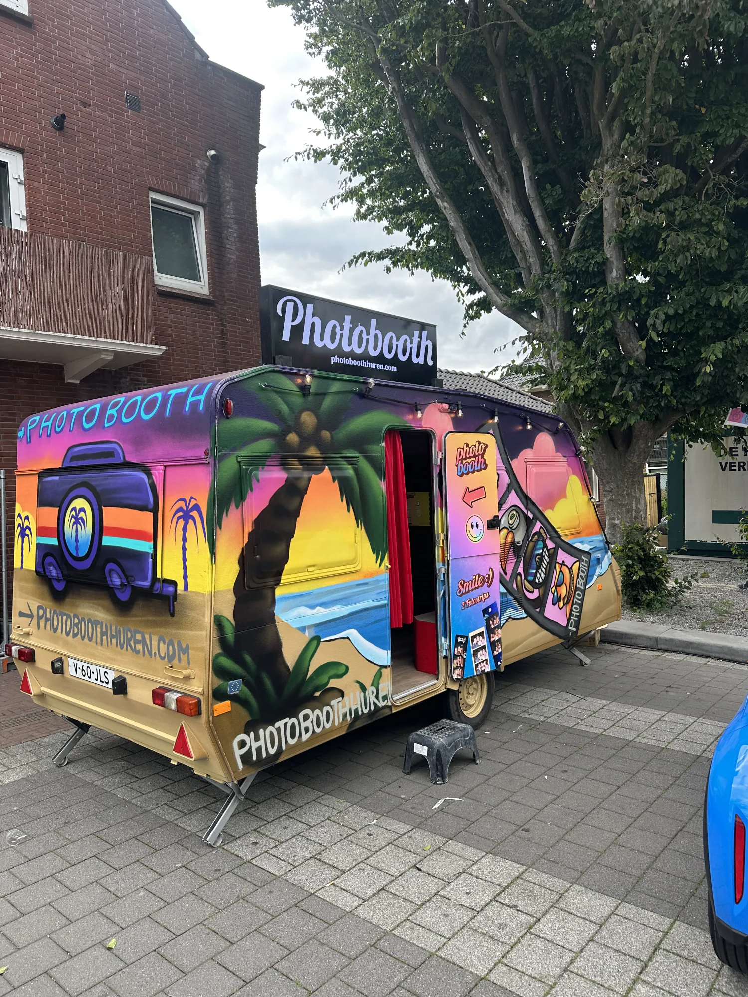 Caravan photobooth klaar op locatie